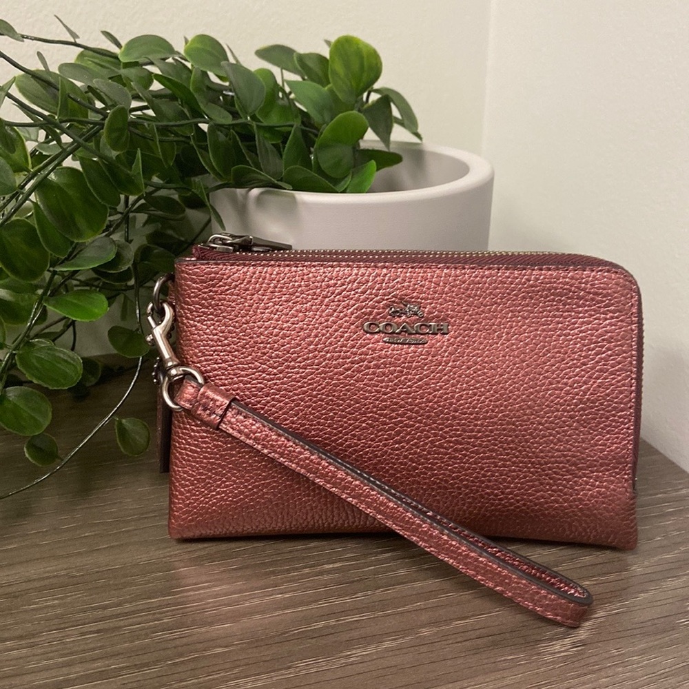 Coach Double Zippered Wristlet